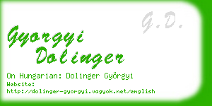 gyorgyi dolinger business card